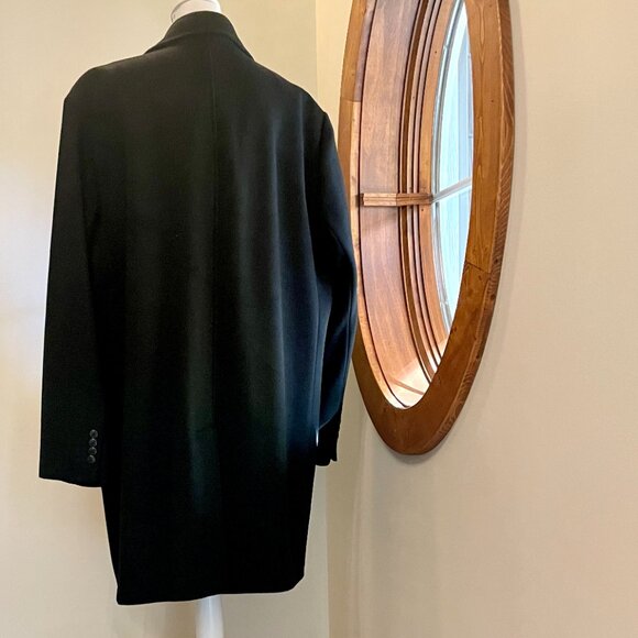 Mens LONDON FOG SIGNATURE Black Wool Blend Overcoat, 48 Reg - Picture 4 of 11